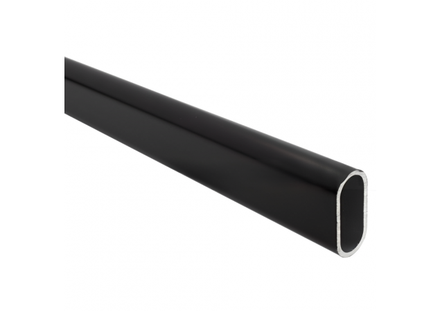 Kastroede buis 30x14mm 3000mm - Mat zwart - Wanddikte: 2mm