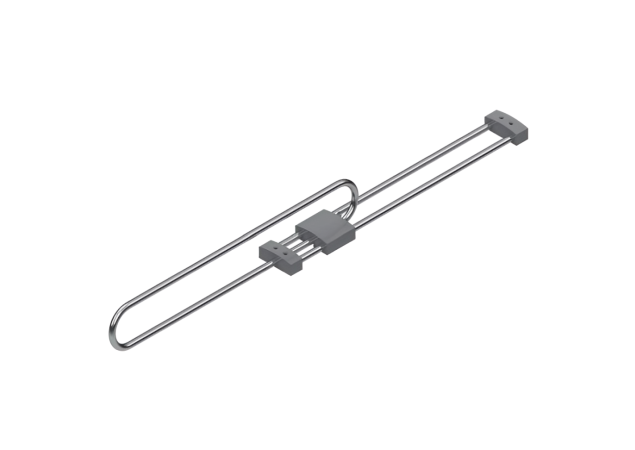 Kledingrek uittrekbaar - Lengte: 300mm - Chroom