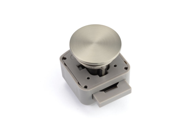 Drukknop-set Levitate Rond - Rvs geborsteld - Buitenwerks Ø36,5mm - Plaatdikte: 10,5-19,5mm - 56617.0174