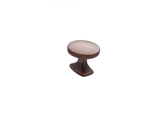 Meubelknop rond Classic - Ø34mm - Hoogte: 28mm - Antiek koper
