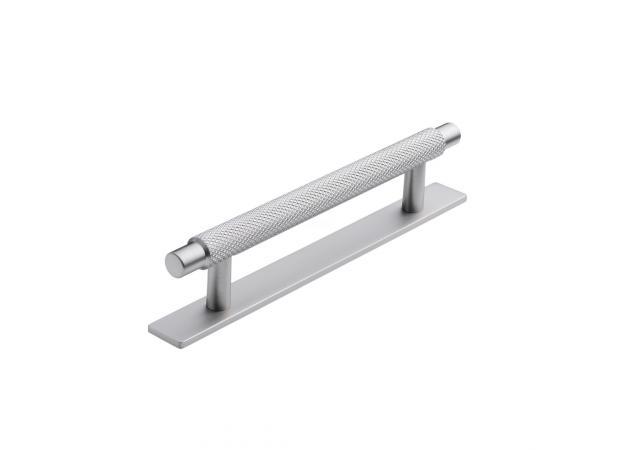 T-Greep met ruitstructuur en voetplaat - 246x14x192mm - RVS Look