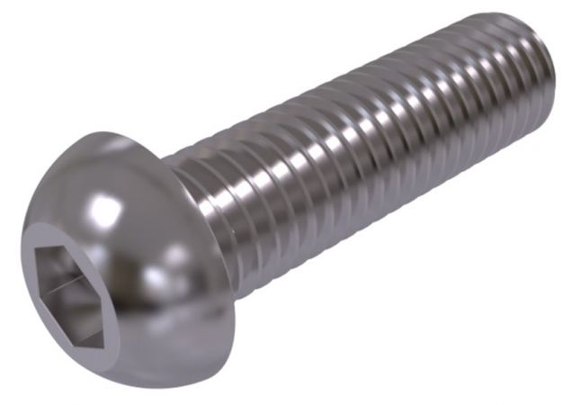 Inbusbout M6x20mm Bolkop - RVS 304 - ISO 7380 - Per 100 stuks