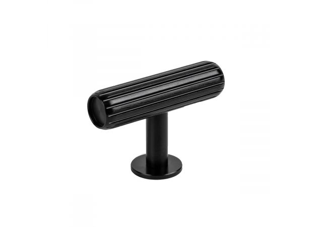 Meubelknop met ril - Ø15mm - 55x38,5mm - Mat zwart