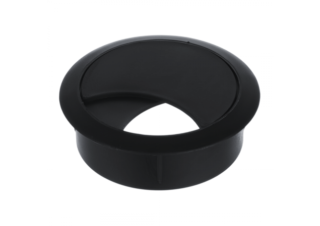Kabeldoorvoer - Zwart - Boordiameter: ø60mm - Diepte: 20mm - Diameter ø69mm - Rond