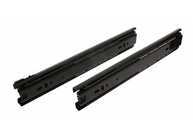 Kogelladegeleider - Zwart - 550mm - Volledig uittrekbaar - Soft-close - Demontabel - 30kg