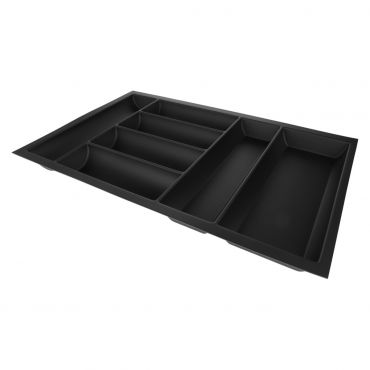 Zwarte bestekbak – Soft Touch – Breedte: 700-722mm – Diepte: 450-474mm