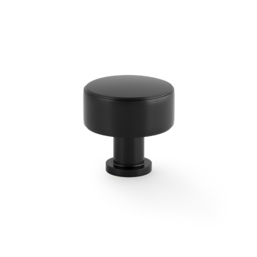 Meubelknop Plain 'Lucia'  - Zwart - Ø35mm - Hoogte 35mm - AW807P-35-BL