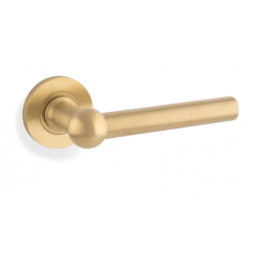 Deurkruk 'Siskin' - PVD Mat messing - Rond rozet Ø50mm - AW250SBPVD