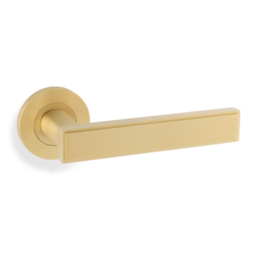 Deurkruk 'Jesper' - PVD Mat messing - Rond rozet Ø50mm AW260SBPVD