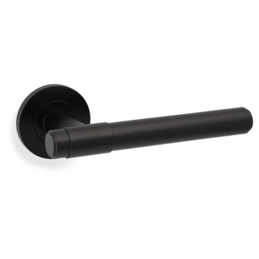 Deurkruk Plain 'Kingston' - Zwart - Rond rozet Ø50mm AW241BL
