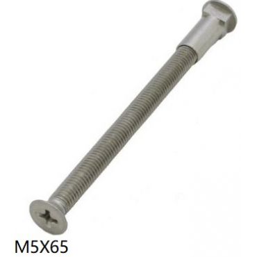 Patentbout M5x65mm - set - Rvs gepolijst
