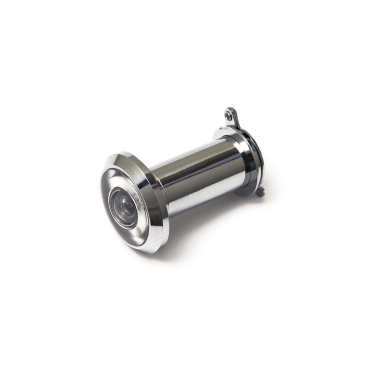 Deurspion messing verchroomd - Ø14mm - Voor deurdikte 36-60mm - Inclusief afsluitklepje - 180° zichtveld