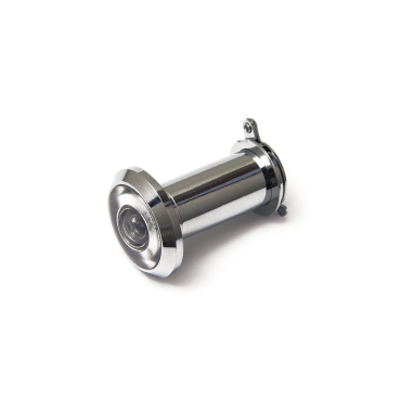Deurspion messing verchroomd - Ø14mm - Voor deurdikte 36-60mm - ZONDER afsluitklepje - 200° zichtveld
