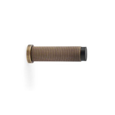 Deurstopper Brunel 'Knurled' - Antiek messing - Wandmontage