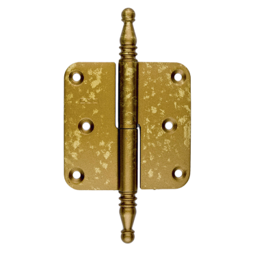 Paumelle HDD 80x80x2.5 antiek messing Rechts met vaasknop