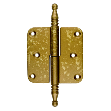 Paumelle HDD 80x80x2.5 antiek messing Links met vaasknop