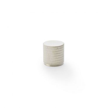 Meubelknop Knurled 'Brunel' - Mat vernikkeld - Ø20mm - Hoogte 20mm - AW800-20-SN