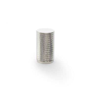 Meubelknop Knurled 'Brunel' - Gepolijst nikkel - Ø20mm - Hoogte 35mm - AW800-35-PN