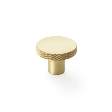Meubelknop Knurled 'Hanover' - Mat messing - Ø38mm - AW802-38-SB
