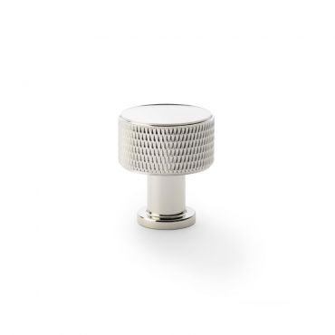 Meubelknop Knurled 'Lucia' - PVD Gepolijst nikkel - Ø29mm - Hoogte 34,5mm - AW807K-29-PNPVD