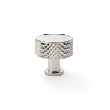 Meubelknop Knurled 'Lucia' - PVD Gepolijst nikkel - Ø35mm - Hoogte 35mm - AW807K-35-PNPVD