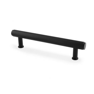 Meubelgreep Knurled 'Crispin' - Mat zwart - 166x39x128mm - AW809-128-BL