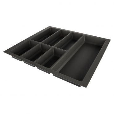 Grijze bestekbak – Soft Touch – Breedte: 1080-1122mm – Diepte: 445-474mm