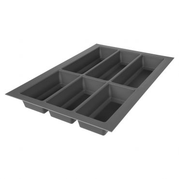 Grijze bestekbak – Soft Touch – Breedte: 280-322mm – Diepte: 445-474mm