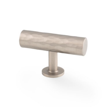 Meubelknop Hammered 'Leila' T-vorm - Mat vernikkeld - 55mm - AW804-55-SN
