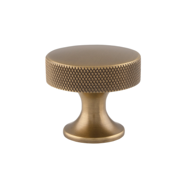 Meubelknop Knurled 'Berlin' - Antiek messing - Ø38mm - Hoogte 35mm - AW841-38-AB