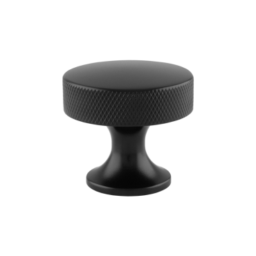 Meubelknop Knurled 'Berlin' - Zwart - Ø38mm - Hoogte 35mm - AW841-38-BL