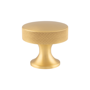 Meubelknop Knurled 'Berlin' - Mat messing - Ø38mm - Hoogte 35mm - AW841-38-SB