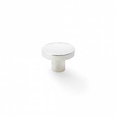 Meubelknop Plain 'Hanover' - Gepolijst nikkel - Ø38mm - Hoogte 28mm - AW821-38-PN