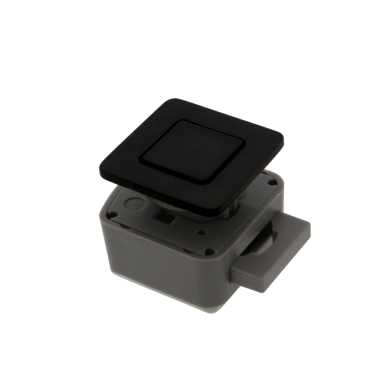 Drukknop-set R-Evolution Vierkant - Mat zwart - Buitenwerks 38x38mm - Plaatdikte: 10,5-19,5mm - 56550.0233