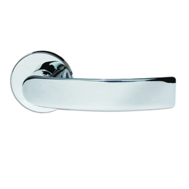 Deurkruk op rozet Chroom Ø48,0mm L:124mm Krukstift 8mm Dikte rozet 8mm