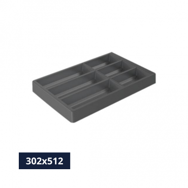 Bestekinzet Hettich OrgaTray 490 - Breedte 302 mm - Diepte 512 mm - Antraciet