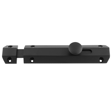 Profielschuif met veer - Messing - Mat zwart - 152x36mm - Inclusief sluitplaten - AQ82MB