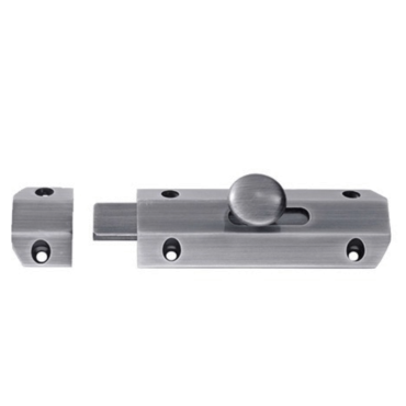 Profielschuif met veer - Messing - Messing mat verchroomd - 102x36mm - Inclusief sluitplaten - AQ81SC