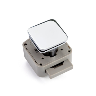Drukknop-set Levitate Vierkant - Chroom - Buitenwerks 38x38mm - Plaatdikte: 10,5-19,5mm - 56618.0071