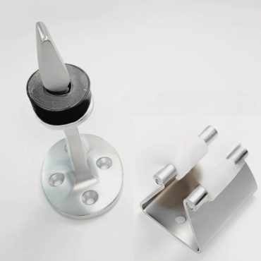 Deurklem met veer en tegenplaat - 90mm - Messing gepolijst chroom - S&B 253102.6