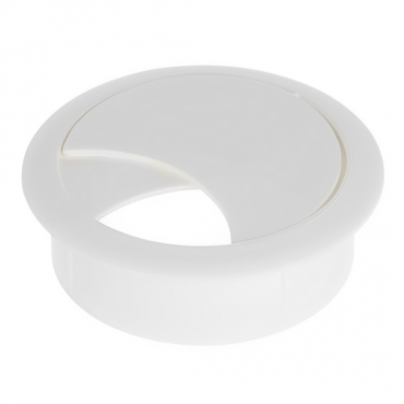 Kabeldoorvoer - Wit - Boordiameter: Ø60mm - Diepte: 20mm - Diameter: Ø69mm - Rond