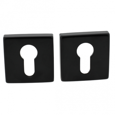 Pc Rozet - Vierkant - 50x10mm - Zwart - Set van 2 stuks - Inclusief Bevestigingsmateriaal - QE001BLK