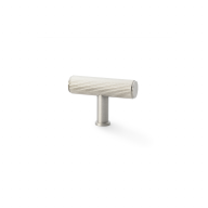 Meubelknop Reeded 'Crispin' T-vorm - Mat vernikkeld - 55mm - AW801R-55-SN