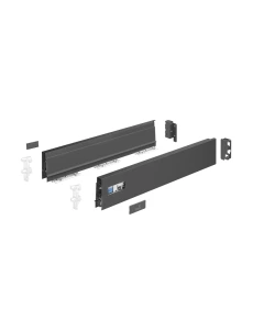 Hettich InnoTech Atira zijwanden set - Zijwandhoogte 70mm - Nominale lengte 470mm - Antraciet