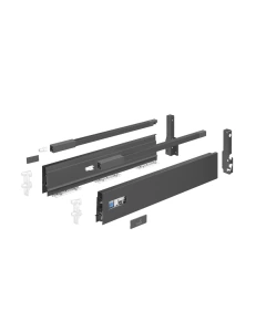 Hettich InnoTech Atira frontlade met reling set - Zijwandhoogte 144mm - Nominale lengte 470mm - Antraciet