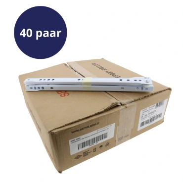 Ladegeleider BM 300mm gedeeltelijk uittrekbaar Wit - 25KG draagvermogen - 40 paar