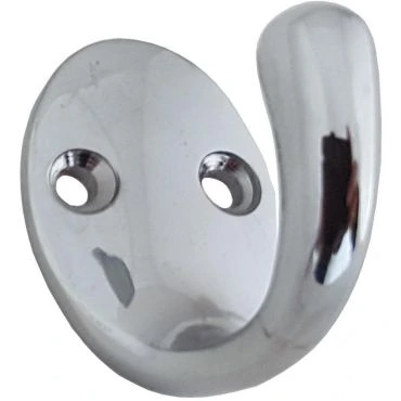 Handdoekhaak enkel Messing gepolijst chroom