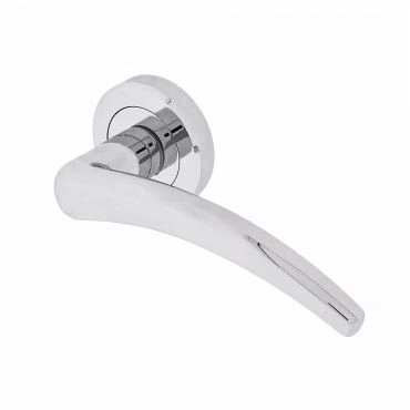 Deurklink Pescara - Chroom gepolijst - Op rond rozet Ø50mm