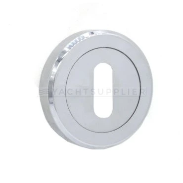 Klavierrozet Ø51mm - Opschroefmontage - Messing gepolijst chroom