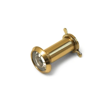 Deurspion messing gepolijst - Ø14mm - Voor deurdikte 36-60mm - Inclusief afsluitklepje - 180° zichtveld
